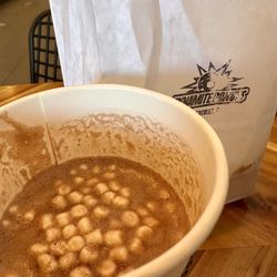 Dynamite Donuts - Hot cocoa with mini marshmallows!
