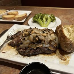 Black 'n' Bleu Ribeye with no blue cheese or Cajun seasoning Black 'n' Bleu Ribeye with no blue cheese or Cajun seasoning