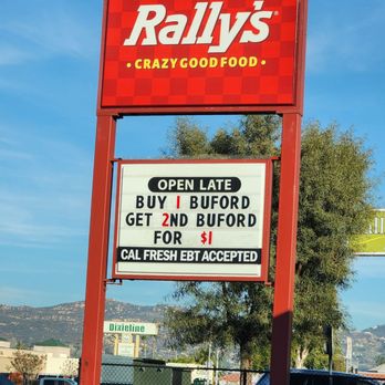 Rally's - a sign for a restaurant - Burgers Near Me - El Cajon, California