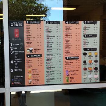 Gong Cha - the menu posted on the front window - Bubble Tea Near Me - Virginia Beach, Virginia Gong Cha - the menu posted on the front window - Bubble Tea Near Me - Virginia Beach, Virginia
