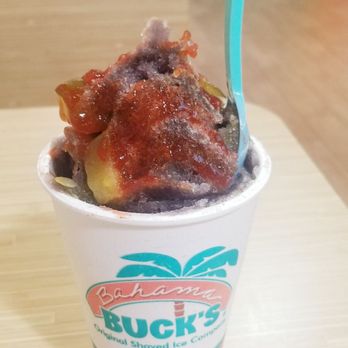 Bahama Buck's - Mouthwatering Pickly chunks in this Piccadilly! I picked Grape flavor!! - Shaved Ice Near Me - Cypress, Texas