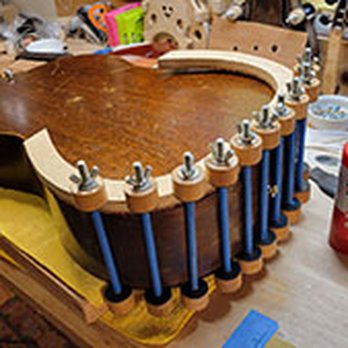 J Swenson Luthier - Cello back seam repair - Musical Instrument Services Near Me