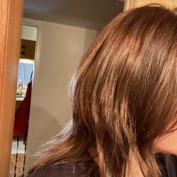 Hair Technics - Huge chunks missing from thinning out WAY too much. Also just look at that terrible bulky shelf layer on top!