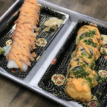 Nhinja Express - Left: Thunder Roll Right: Nhinja Roll - Sushi Bars Near Me - Oklahoma City, Oklahoma