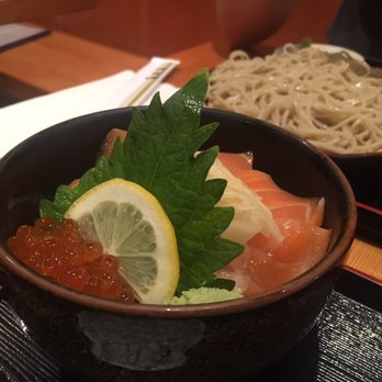 Soba-ya - Salmon sashimi don with salmon roe - Japanese Near Me - New York, New York
