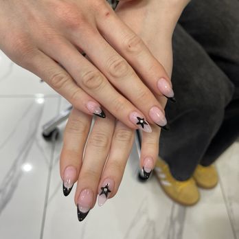 Angel Nail Bar - Gel-X nails with star design & gem - Nail Salons Near Me - Orange, California