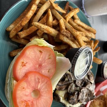 Joey C's Boathouse - Truffled Mushroom Pecorino Burger - Seafood Near Me - Stratford, Connecticut