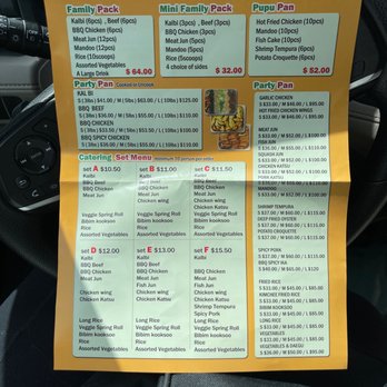 Gina's B-B-Q - Party menu - Korean Near Me - Honolulu, Hawaii Gina's B-B-Q - Party menu - Korean Near Me - Honolulu, Hawaii