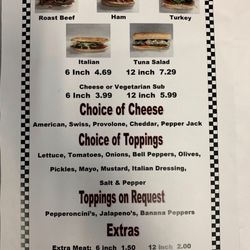 Pit Stop Deli - Menu