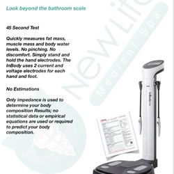 New Life Medical Spa - The InBody test tells you how much muscle mass compared to fat you have, how many calories your body consumes in 24hrs, plus much much more!