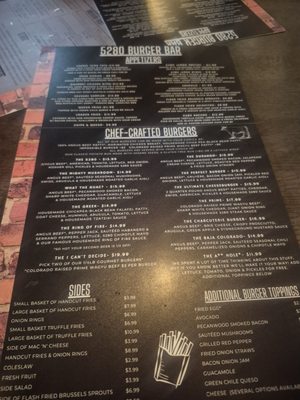 Menu photo 6 5280 Burger Bar Denver, CO