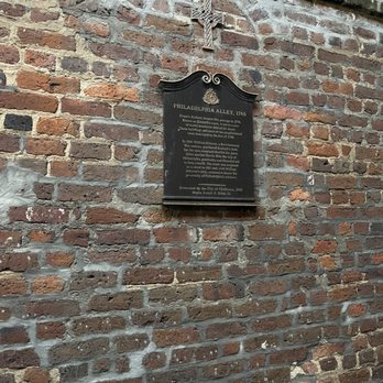 Ghost City Tours - A wall that used to be a gate that led to the cemetery in Dual's alley. - Walking Tours Near Me Ghost City Tours - A wall that used to be a gate that led to the cemetery in Dual's alley. - Walking Tours Near Me