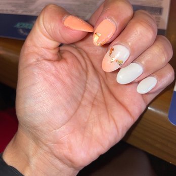 Inspire Nail Bar - Ombré dip with tip and design. - Nail Salons Near Me - Hyattsville, Maryland