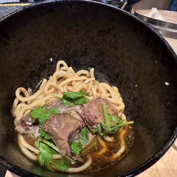 Uncle Dumpling - The best item we tried: beef noodle soup (my personal bowl after I ate most of it) - Noodles Near Me - Roseville, California