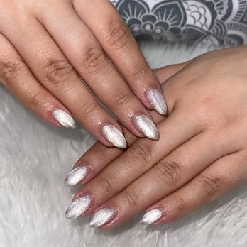 T Nails - Almond shape nails and a cat eye polish - Nail Salons Near Me - St. Petersburg, Florida T Nails - Almond shape nails and a cat eye polish - Nail Salons Near Me - St. Petersburg, Florida