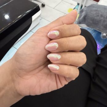 Princess Nail Bar - My own nail almond shaped with light pink in color chrome powder. - Nail Salons Near Me - Las Vegas, Nevada Princess Nail Bar - My own nail almond shaped with light pink in color chrome powder. - Nail Salons Near Me - Las Vegas, Nevada