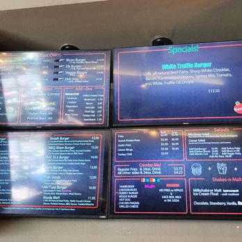 Burger Me! - The menu- specially shown for the Bella stack and white truffle burger - American Near Me - Reno, Nevada Burger Me! - The menu- specially shown for the Bella stack and white truffle burger - American Near Me - Reno, Nevada