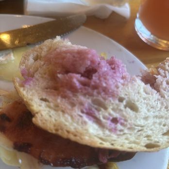 Five Loaves Cafe - Ham and Brie but it was soaked on both sides with the pickle cabbage. Ham was rolled up and stuck between two pieces of bread. - Sandwiches Near Me - Summerville, South Carolina