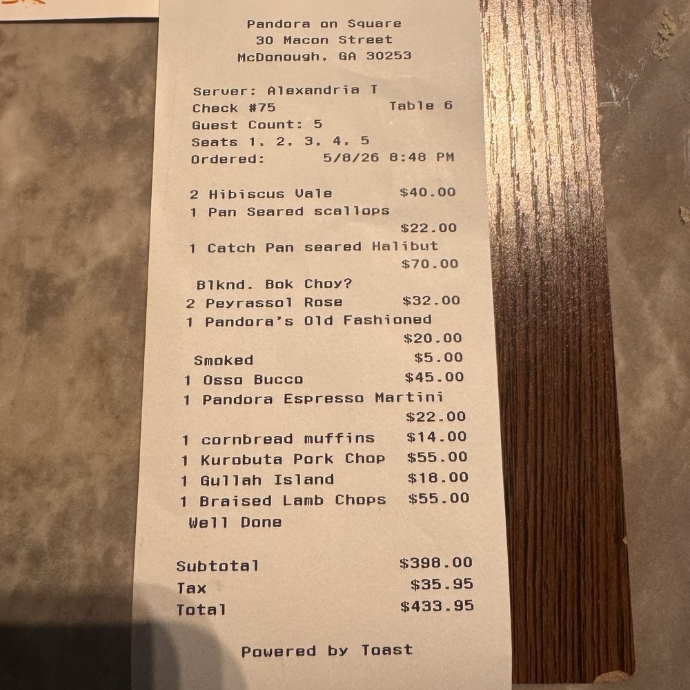 Pandora On The Square - Initial bill - Southern Near Me - McDonough, Georgia
