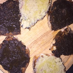 Truffle and cream of artichoke bruschetta
