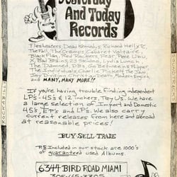 Yesterday And Today Records - Old shop advertisement