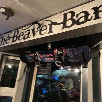 The Beaver Bar - Banff - a snowboard hanging from the ceiling - Pubs Near Me - Banff, Alberta