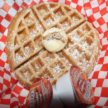 Wings N Waffles - Belgian Waffle with Powdered Sugar - Food Trucks Near Me Wings N Waffles - Belgian Waffle with Powdered Sugar - Food Trucks Near Me