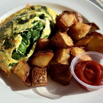 Bistro Punahele Tonnelier - House Signature Omelette (Smoked Salmon with Spinach and Onions) - Breakfast & Brunch Near Me - Oakley, California Bistro Punahele Tonnelier - House Signature Omelette (Smoked Salmon with Spinach and Onions) - Breakfast & Brunch Near Me - Oakley, California