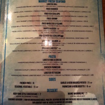 Surf 6 - Menu - American Near Me - Old Orchard Beach, Maine