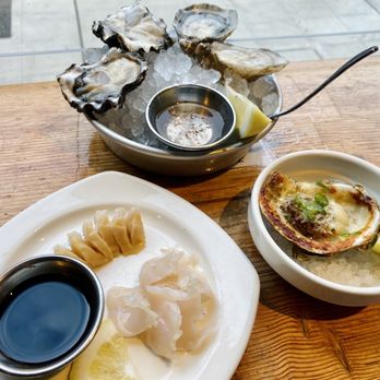 Taylor Shellfish Farms - Geoduck Sashimi, Oysters du Jour, and NoLa Style Baked Oyster - Seafood Near Me - Seattle, Washington