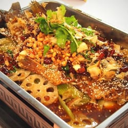 Old House Chinese Restaurant - Our most popular dish. Grilled fish in Szechuan sauce.