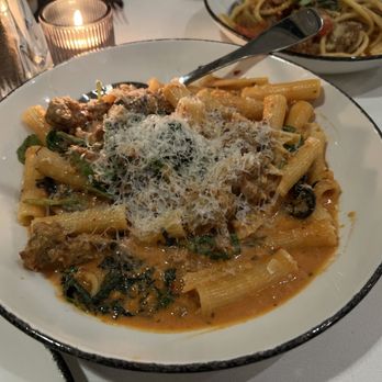 Salento Italia - Special - rigatoni with spicy Italian sausage and spinach - Italian Near Me - Nashville, Tennessee Salento Italia - Special - rigatoni with spicy Italian sausage and spinach - Italian Near Me - Nashville, Tennessee
