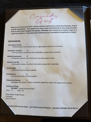 Menu photo 1 Cascades Grill Carlsbad, NM