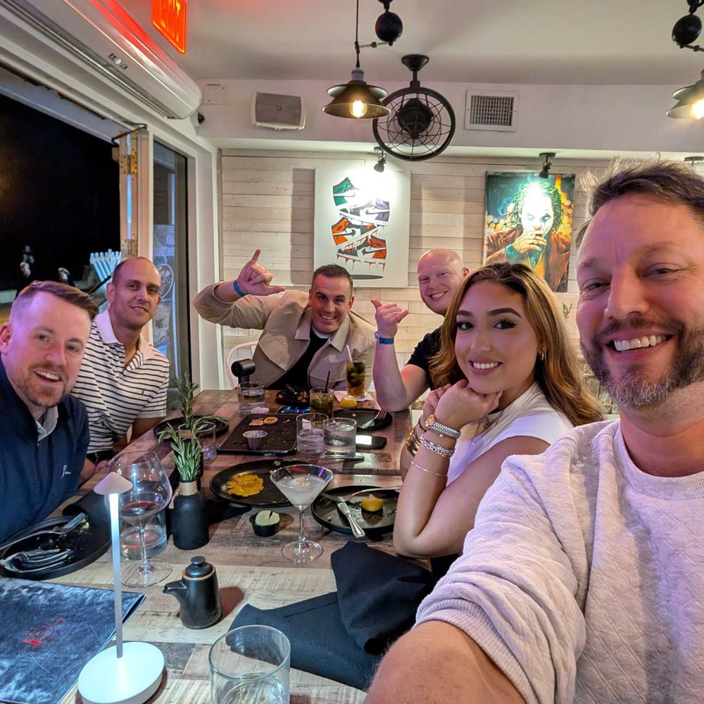 Part of our team after enjoying a wonderful meal! Part of our team after enjoying a wonderful meal!