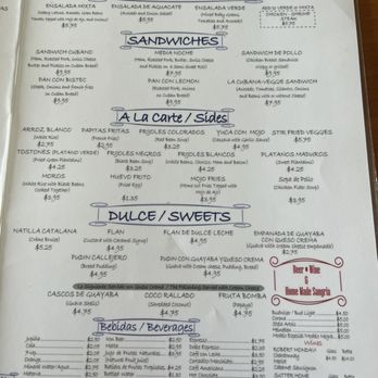 La Cubana - Menu (2)/ 2024 prices. - Cuban Near Me - Glendale, California