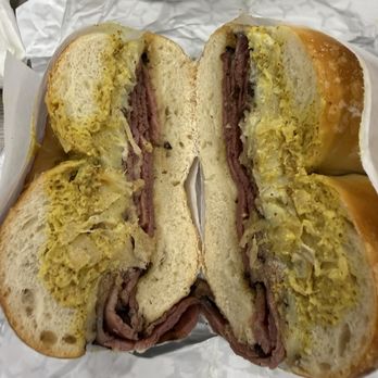 Shug's Bagels - Ruben sandwich on a salt bagel. - Sandwiches Near Me - Dallas, Texas