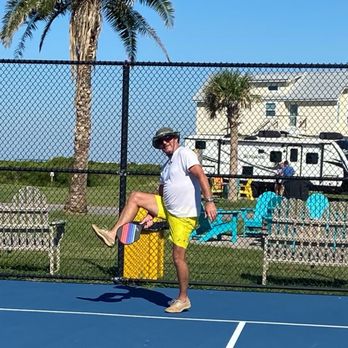 Galveston Island KOA  - Us playing pickleball!! - Campgrounds Near Me - Galveston, Texas