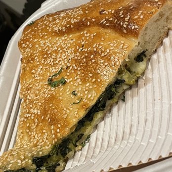 L A Italian Kitchen - The abomination stuffed broccoli and spinach slice. Would rather have pineapple on pizza than this dry and flavorless disgrace. - Italian Near Me - Cabazon, California
