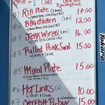 Joes Backyard Bbq Lunchwagon - Menu - Food Trucks Near Me - Aiea, Hawaii