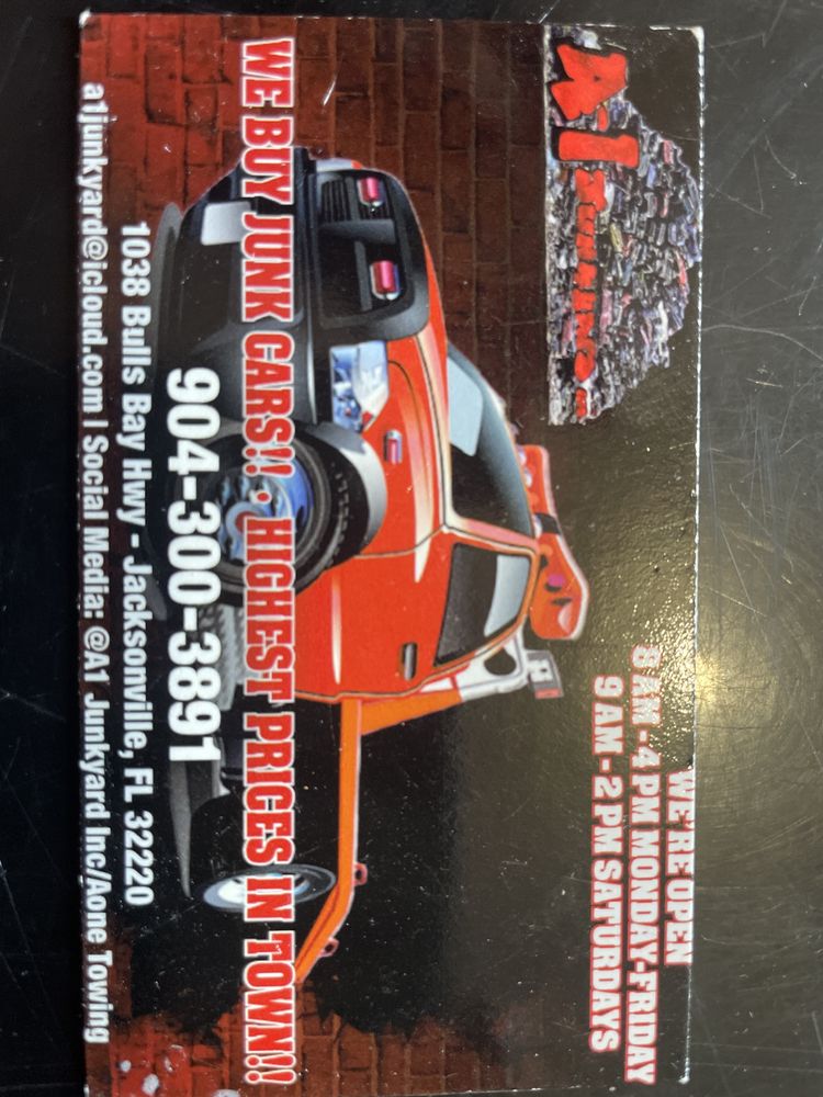 A1 JUNKYARD Updated June 2024 Request Information 1038 Bullsbay Hwy, Jacksonville