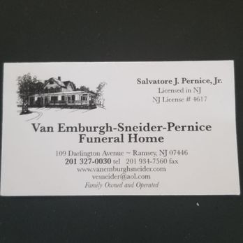 Pernice Salvatore J Funeral Director - Located in the town of Ramsey, NJ. They have caskets in a showroom. Salvatore handled EVERYTHING! Paper work and the like. - Funeral Services & Cemeteries Near Me - Ramsey, New Jersey Pernice Salvatore J Funeral Director - Located in the town of Ramsey, NJ. They have caskets in a showroom. Salvatore handled EVERYTHING! Paper work and the like. - Funeral Services & Cemeteries Near Me - Ramsey, New Jersey
