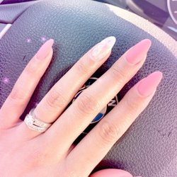 Pepperell Nail and Spa - Matte pink nails done by Tina
