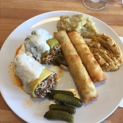 İstanbul Cooking School - Our meal- borek, dolma, hummus
