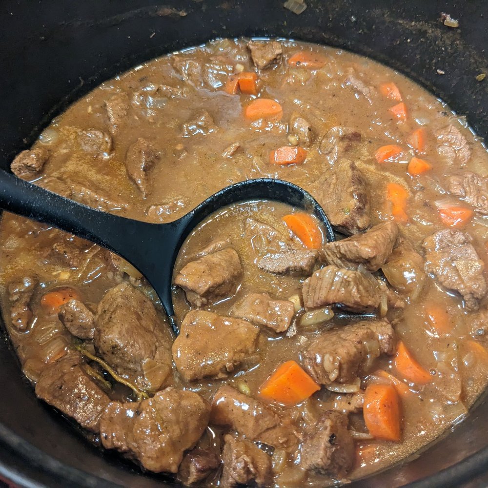 Guinness & whiskey beef tenderloin stew