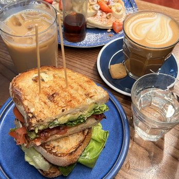 Little Collins - Buttermilk Pancakes, B.L.A.T., 2 large Latte's with almond milk (one iced). - Coffee & Tea Near Me - New York, New York Little Collins - Buttermilk Pancakes, B.L.A.T., 2 large Latte's with almond milk (one iced). - Coffee & Tea Near Me - New York, New York