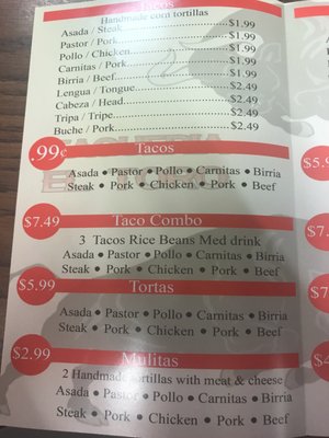 Menu photo 8 Taquería El Toro Hemet, CA