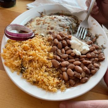 Tune-Up Cafe - Las Enchiladas with chicken and green chile - New Mexican Cuisine Near Me - Santa Fe, New Mexico