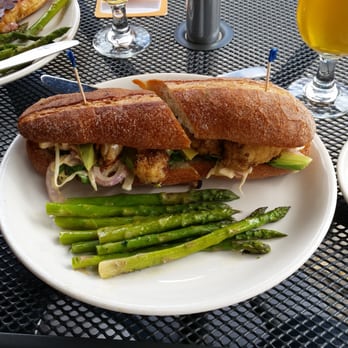 Five Horses Tavern - Cyprus Po' Boy with side of asparagus.   DELISH! - Bars Near Me - Boston, Massachusetts