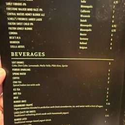 Drink menu