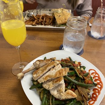 Norm's Restaurant - Fresh squeezed mimosas and the veggie stir fry with added chicken breast - American Near Me - Palo Cedro, California Norm's Restaurant - Fresh squeezed mimosas and the veggie stir fry with added chicken breast - American Near Me - Palo Cedro, California
